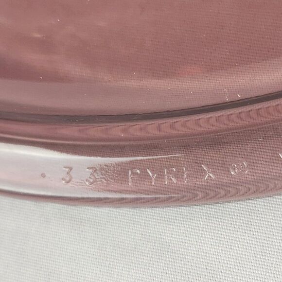 VTG Pyrex Cranberry Visions V33C glass round replacement lid 9-1/4" - Picture 3 of 5